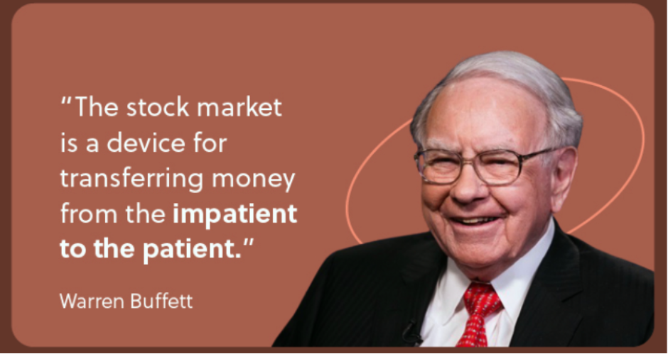 "The stock market is a device for transferring money from the impatient to the patient." ~ Warren Buffett